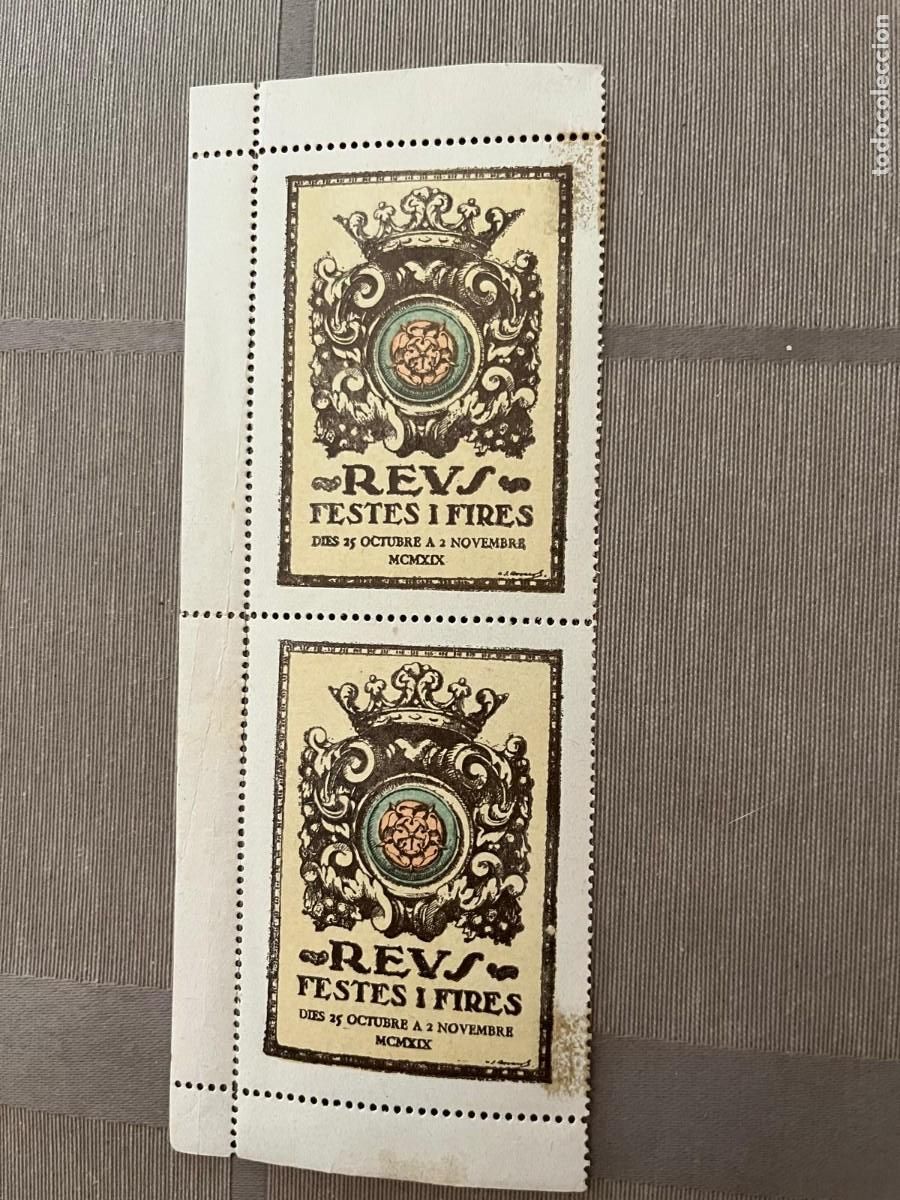 Sellos: 2 vi&ntilde;etas Reus Festes i Fires 1919