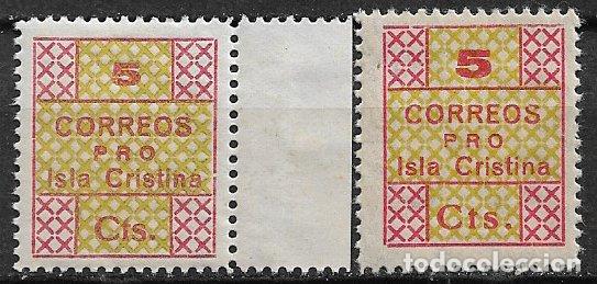 Sellos: Guerra Civil, Sellos locales, ISLA CRISTINA, Huelva, FESOFI n&ordm; 4 y 5 * *