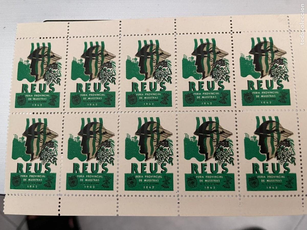 Sellos: 10 vi&ntilde;etas 1 feria provincial de muestras Reus Tarragona