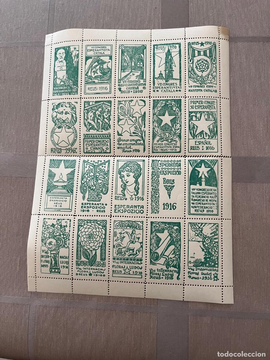 Sellos: 20 vi&ntilde;etas congreso Esperanto Reus Tarragona