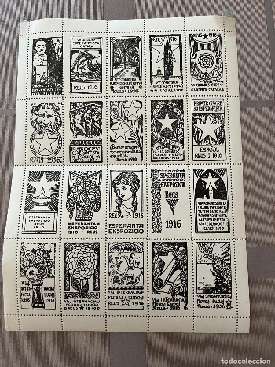 Sellos: 20 vi&ntilde;etas congreso Esperanto Reus Tarragona