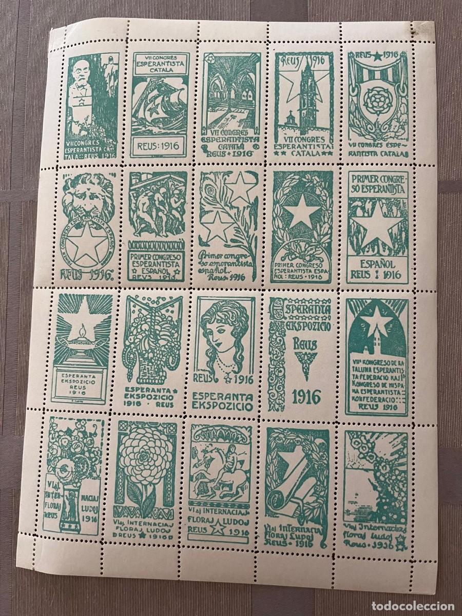 Sellos: 20 vi&ntilde;etas congreso Esperanto Reus Tarragona