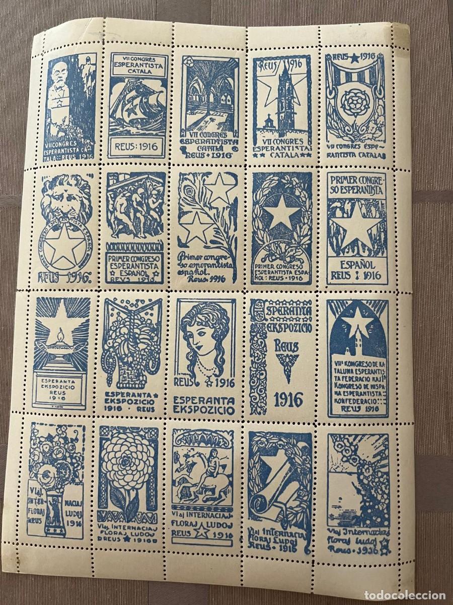 Sellos: 20 vi&ntilde;etas congreso Esperanto Reus Tarragona