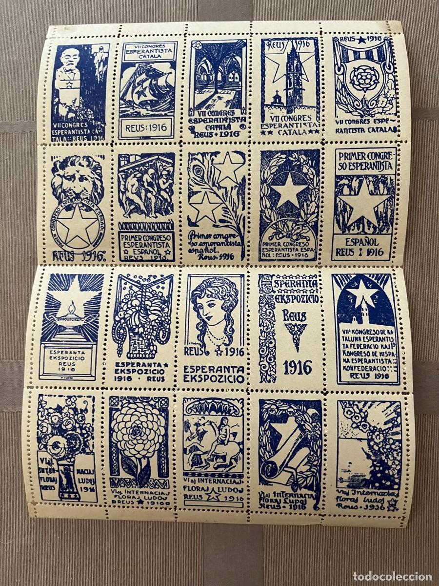 Sellos: 20 vi&ntilde;etas congreso Esperanto Reus Tarragona
