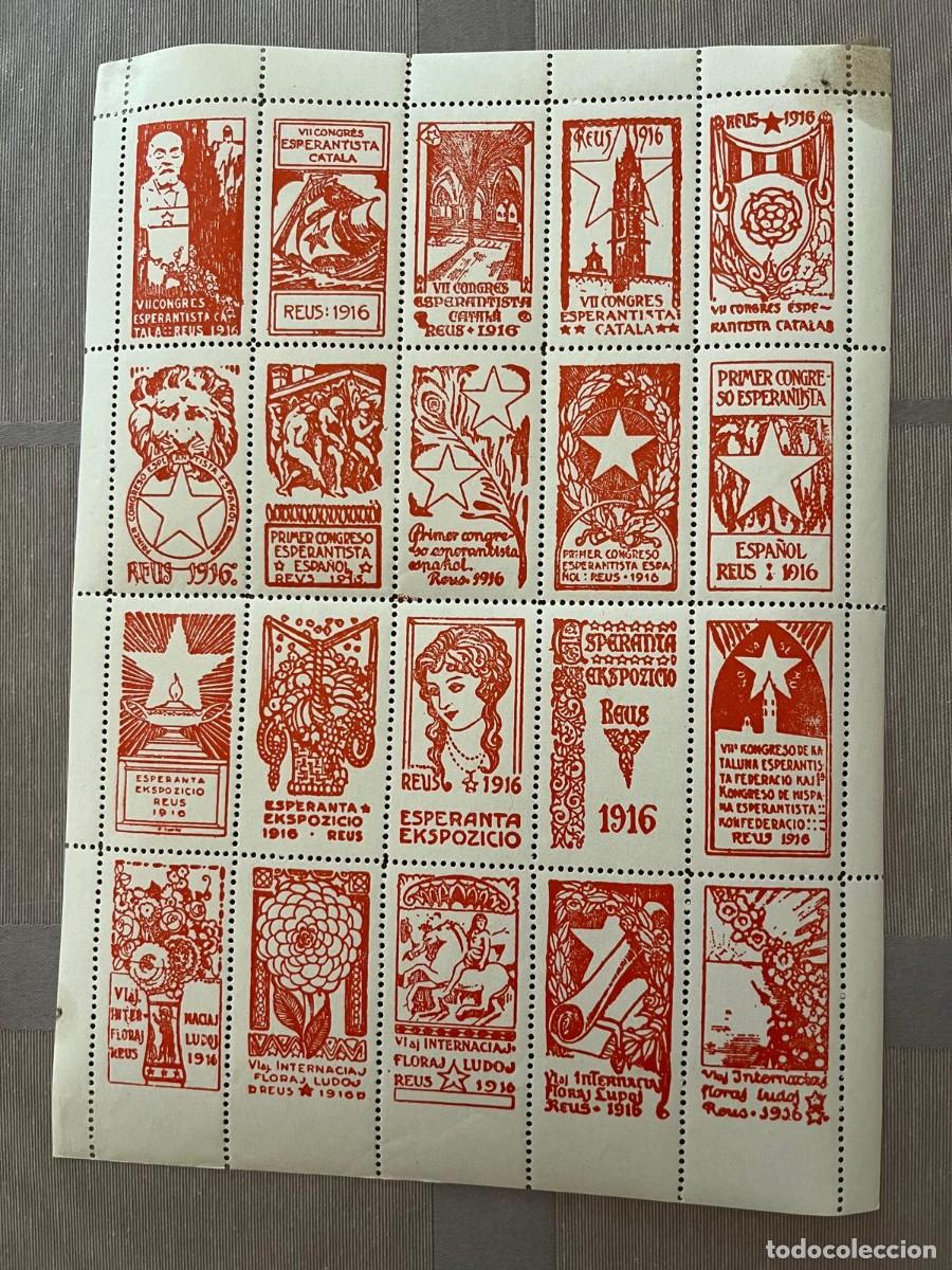 Sellos: 20 vi&ntilde;etas congreso Esperanto Reus Tarragona