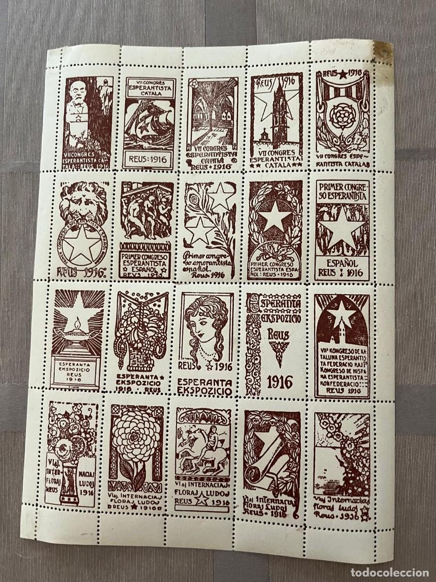 Sellos: 20 vi&ntilde;etas congreso Esperanto Reus Tarragona