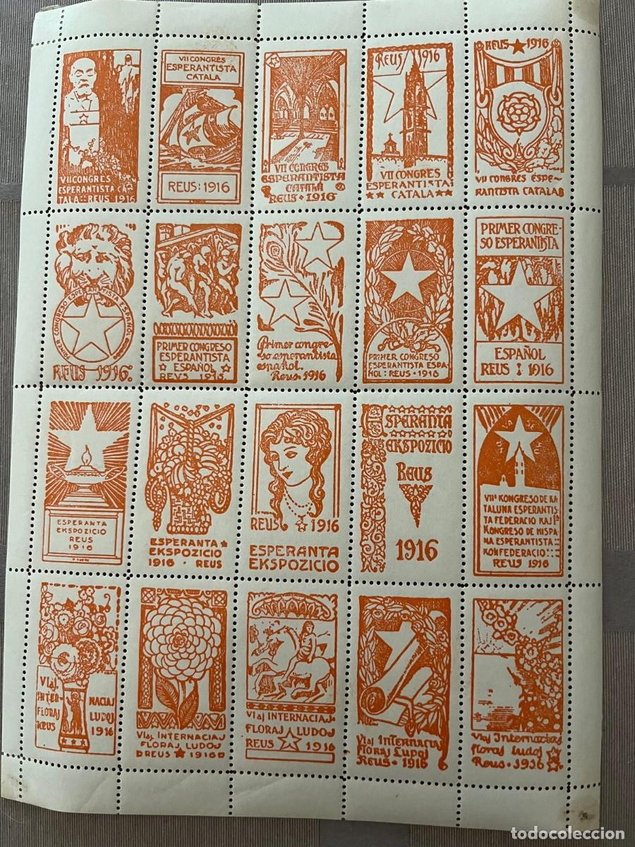 Sellos: 20 vi&ntilde;etas congreso Esperanto Reus Tarragona