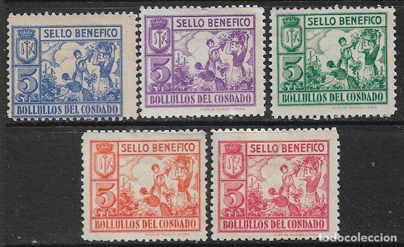 Sellos: Guerra Civil, Sellos locales, BOLLULLOS DEL CONDADO, Huelva, FESOFI n&ordm; 4 a 8 (*)