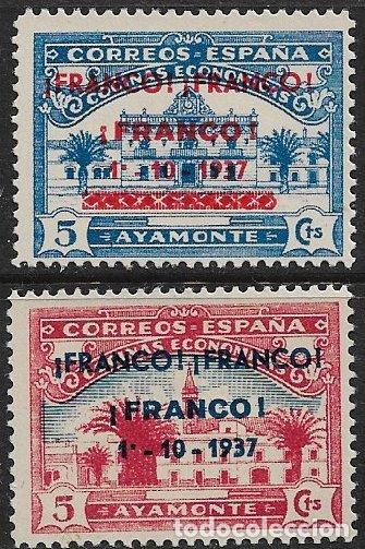 Sellos: Guerra Civil, Sellos locales, AYAMONTE, Huelva, FESOFI n&ordm; 11 y 12 * *