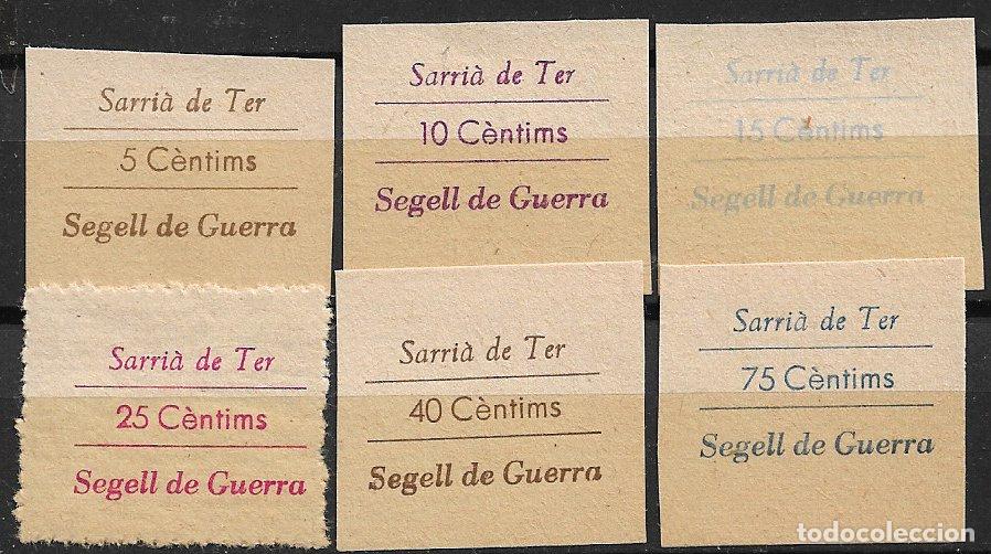 Sellos: Guerra Civil, Sellos locales, SARRI&Aacute; DE TER, Girona, no FESOFI, serie completa (*) Sellos de guerra