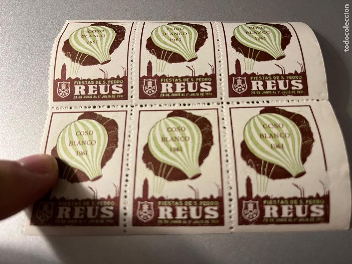 Sellos: 6 VI&Ntilde;ETAS COSO BLANCO REUS 1961