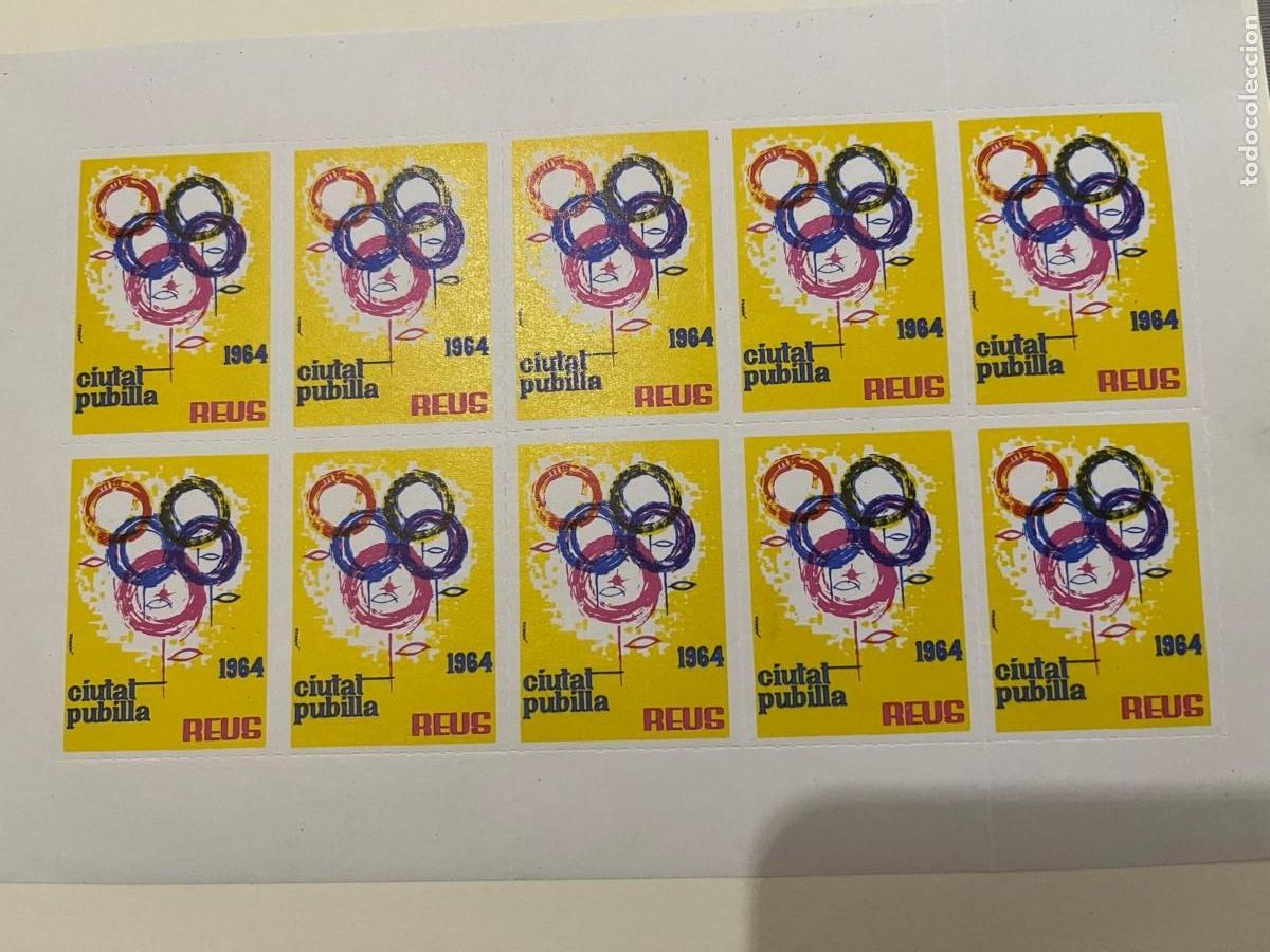 Sellos: 10 vi&ntilde;etas ciutat pubilla Reus 1964
