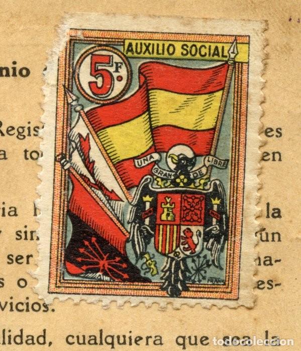 Sellos: AUXILIO SOCIAL - FRANCIA. Cat&aacute;logo Allepuz n&ordm; 2 sobre Certificado de Nacionalidad
