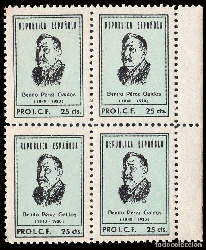 Sellos: Espa&ntilde;a - Guerra Civil - Vi&ntilde;etas Pol&iacute;ticas - Allepuz ** 2846 Bl. 4 - &rdquo;25 cts. Pro I.C.F.&rdquo;