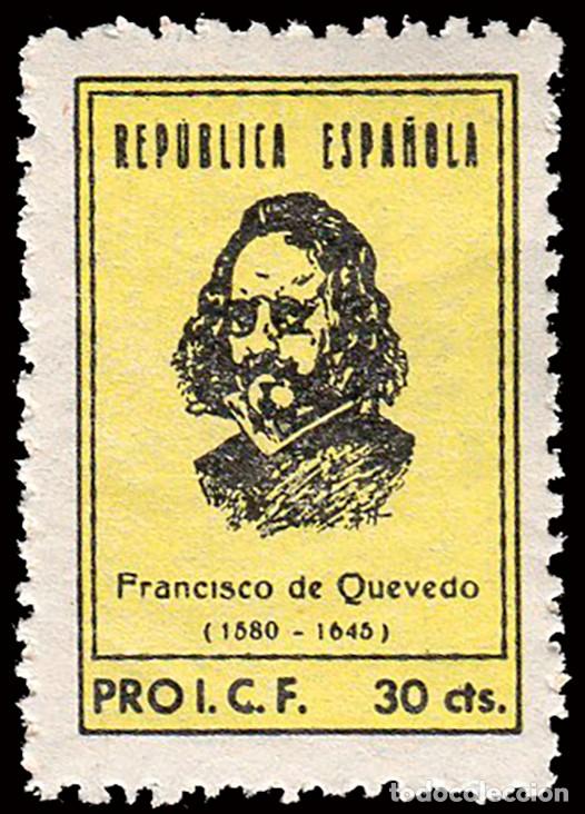 Sellos: Espa&ntilde;a - Guerra Civil - Vi&ntilde;etas Pol&iacute;ticas - Allepuz ** 2847 - &rdquo;30 cts. Pro I.C.F.&rdquo;