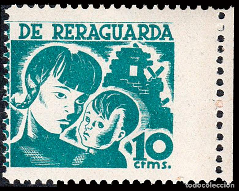 Sellos: Espa&ntilde;a - Guerra Civil - Vi&ntilde;etas Pol&iacute;ticas - Allepuz ** 2862 - &rdquo;Ajut Infantil de Reguarda&rdquo; - Variedad