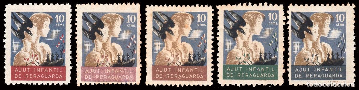 Sellos: Espa&ntilde;a - Guerra Civil - Vi&ntilde;etas Pol&iacute;ticas - Allepuz * 2864/68 - &rdquo;Ajut Infantil Reraguarda&rdquo;