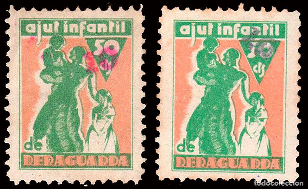 Sellos: Espa&ntilde;a - Guerra Civil - Vi&ntilde;etas Pol&iacute;ticas - Allepuz * 2876+2877 - &rdquo;Ajut Infantil Reraguarda&rdquo;