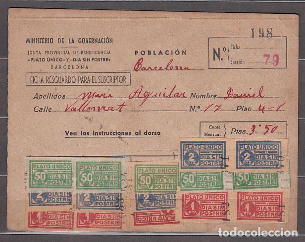 Sellos: Vi&ntilde;etas - Guerra civil resguardo &quot;plato &uacute;nico&quot; con 15 vi&ntilde;etas
