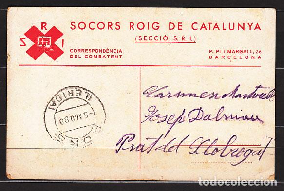 Sellos: Vi&ntilde;etas - Socors roig de Catalunya, correspondencia del combatiente dirigida al