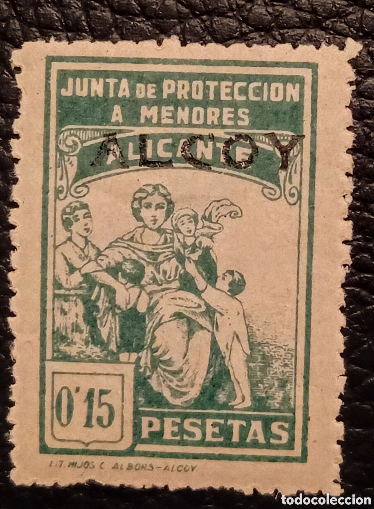 Sellos: Sello Fiscal Alcoy - Junta proteccion de menores.