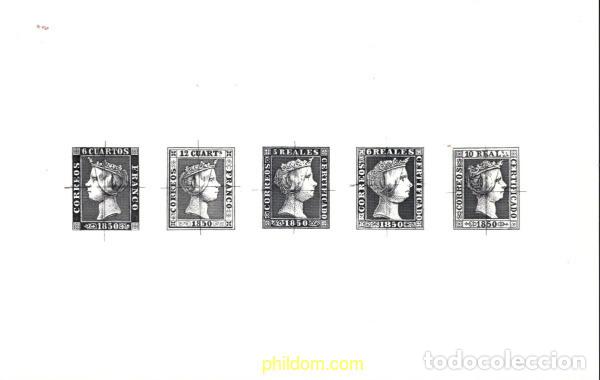Sellos: 740107 MNH ESPA&Ntilde;A Hojas Recuerdo 1975 125 ANIVERSARIO DEL PRIMER SELLOS ESPA&Ntilde;OL