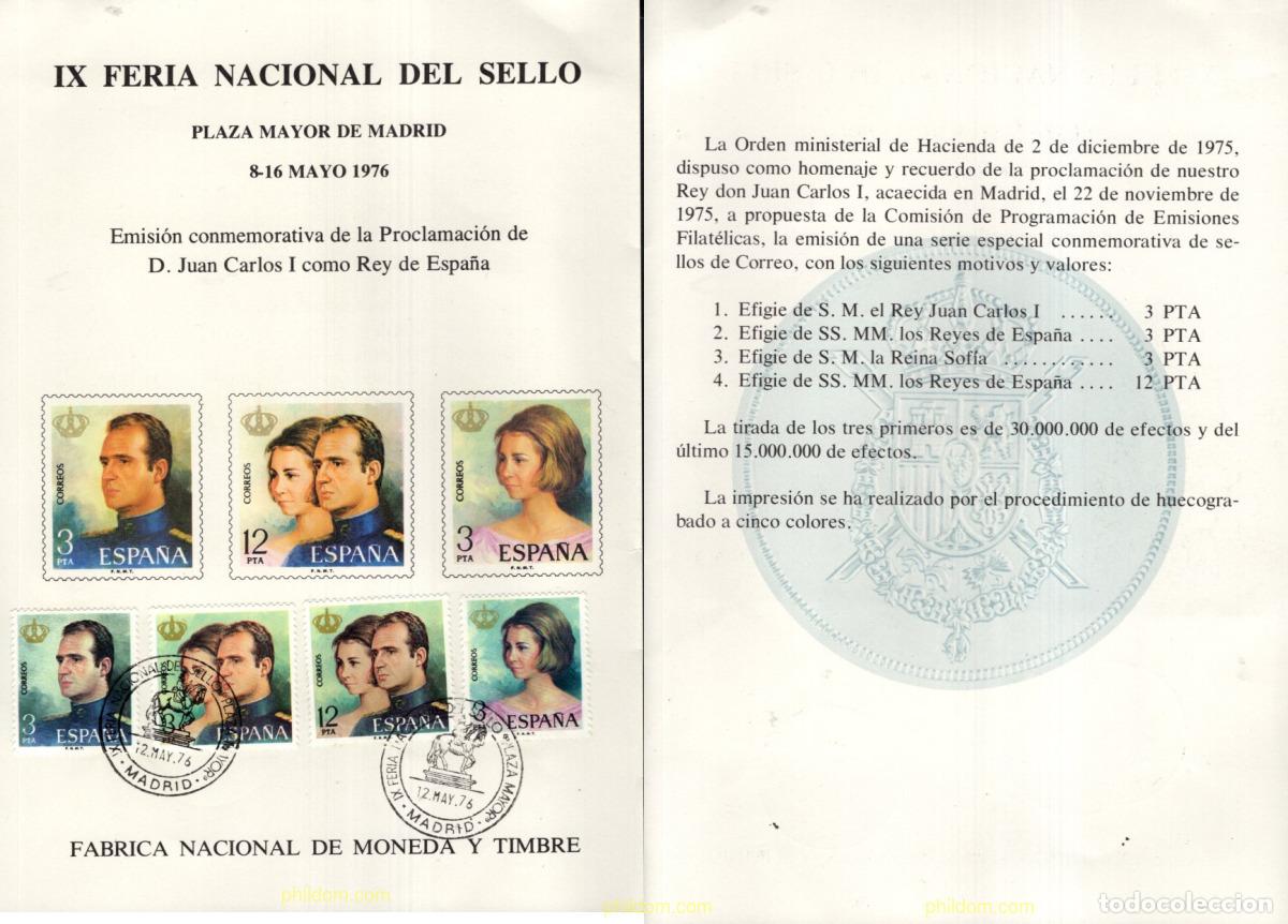 Sellos: 715788 MNH ESPA&Ntilde;A Hojas Recuerdo 1976 IX FERIA NACIONAL DE&Ntilde; SELLO - PLAZA MAYOR DE MADRID