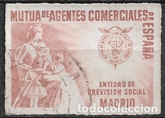 Sellos: VI&Ntilde;ETAS. Mutua de Agentes Comerciales de Espa&ntilde;a, Madrid, casta&ntilde;o (o)