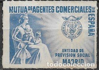 Sellos: VI&Ntilde;ETAS. Mutua de Agentes Comerciales de Espa&ntilde;a, Madrid, azul (o)