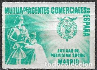 Sellos: VI&Ntilde;ETAS. Mutua de Agentes Comerciales de Espa&ntilde;a, Madrid, verde (*)