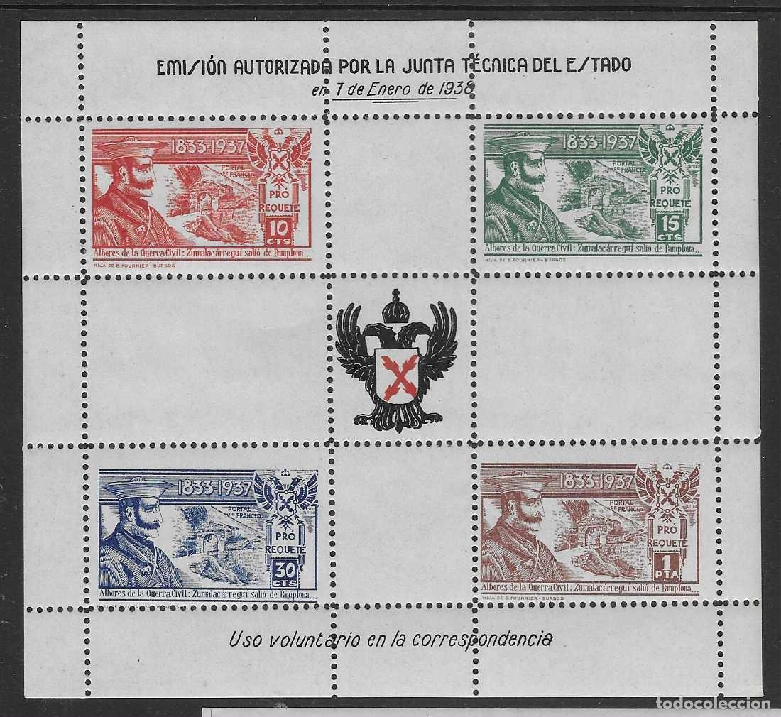 Sellos: VI&Ntilde;ETAS.- HOJITA, EMISION AUTORIZADA JUNTA TECNICA ,ENERO 1938,- PRO REQUETE-VER FOTOS