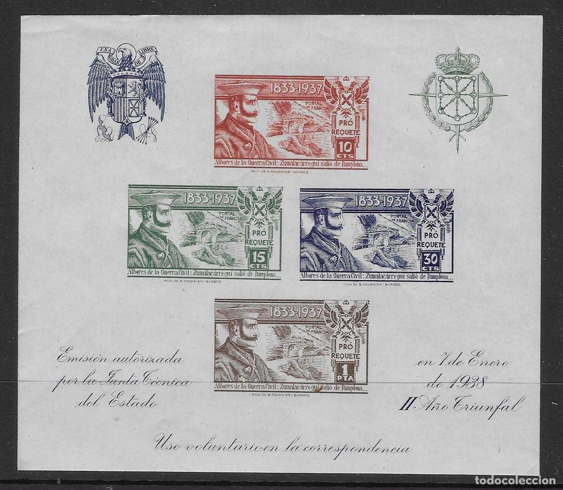 Sellos: VI&Ntilde;ETAS.- HOJITA SIN DENTAR, EMISION AUTORIZADA JUNTA TECNICA ,ENERO 1938, II A&Ntilde;O TRIUNFAL-VER FOTOS