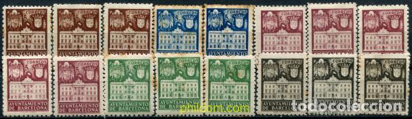 Sellos: 792455 HINGED ESPA&Ntilde;A. Barcelona 1942 AYUNTAMIENTO DE BARCELONA