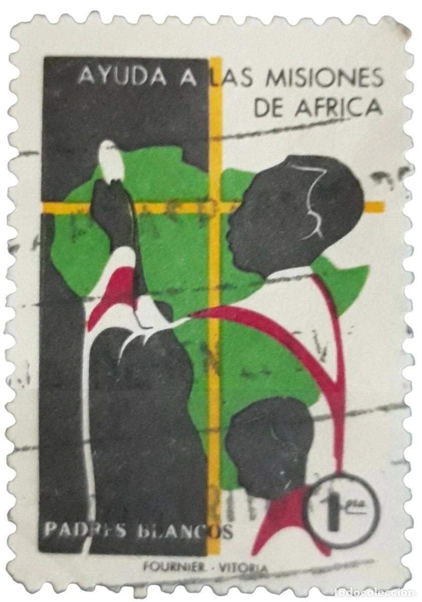 Sellos: AYUDA A LAS MISIONES DE AFRICA - PADRES BLANCOS. FOURNIER VITORIA. USADO.