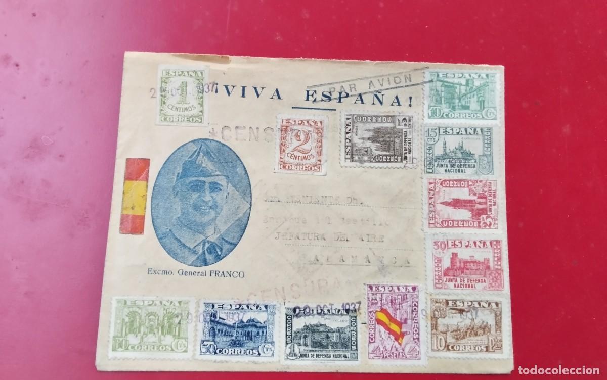 Sellos: SEVILLA - SALAMANCA GUERRA CIVIL PIEZA UNICA DE COLECCIONISMO ALTISIMO VALOR POR SU RAREZA , VER DES