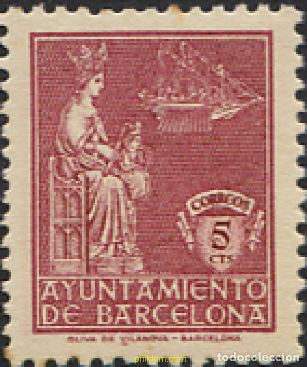 Sellos: 792591 HINGED ESPA&Ntilde;A. Barcelona 1944 DIA DEL SELLO