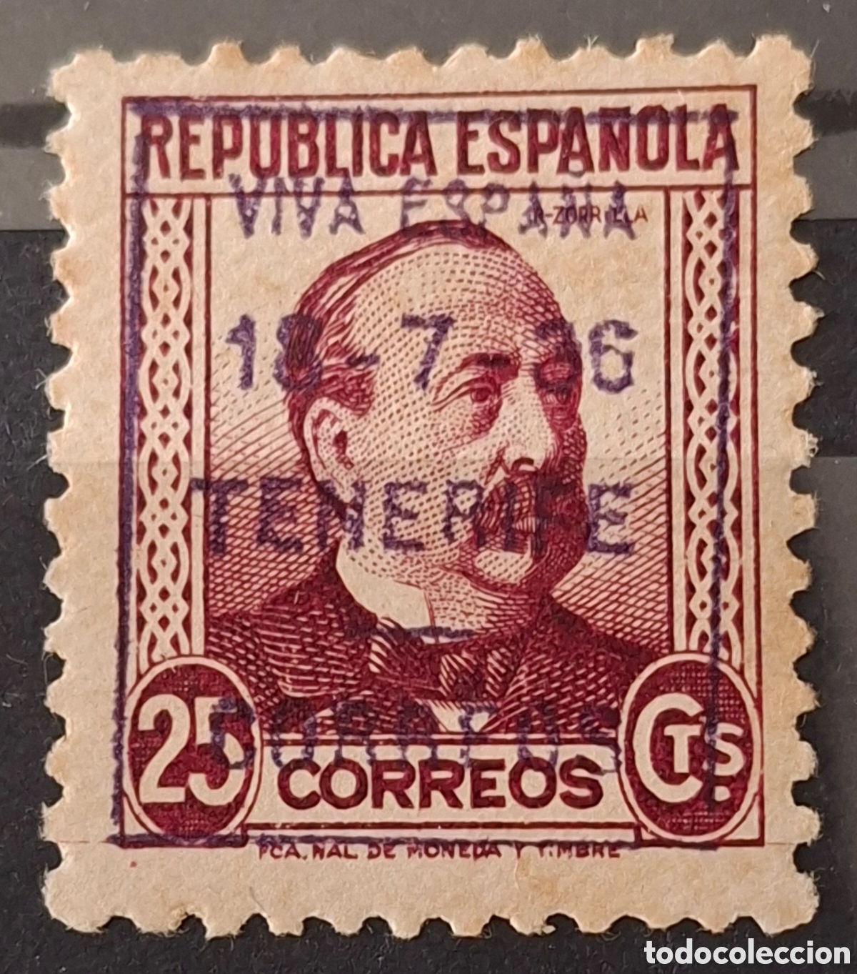 Sellos: Emisiones patrioticas locales Sello Tenerife 1936 muy raro