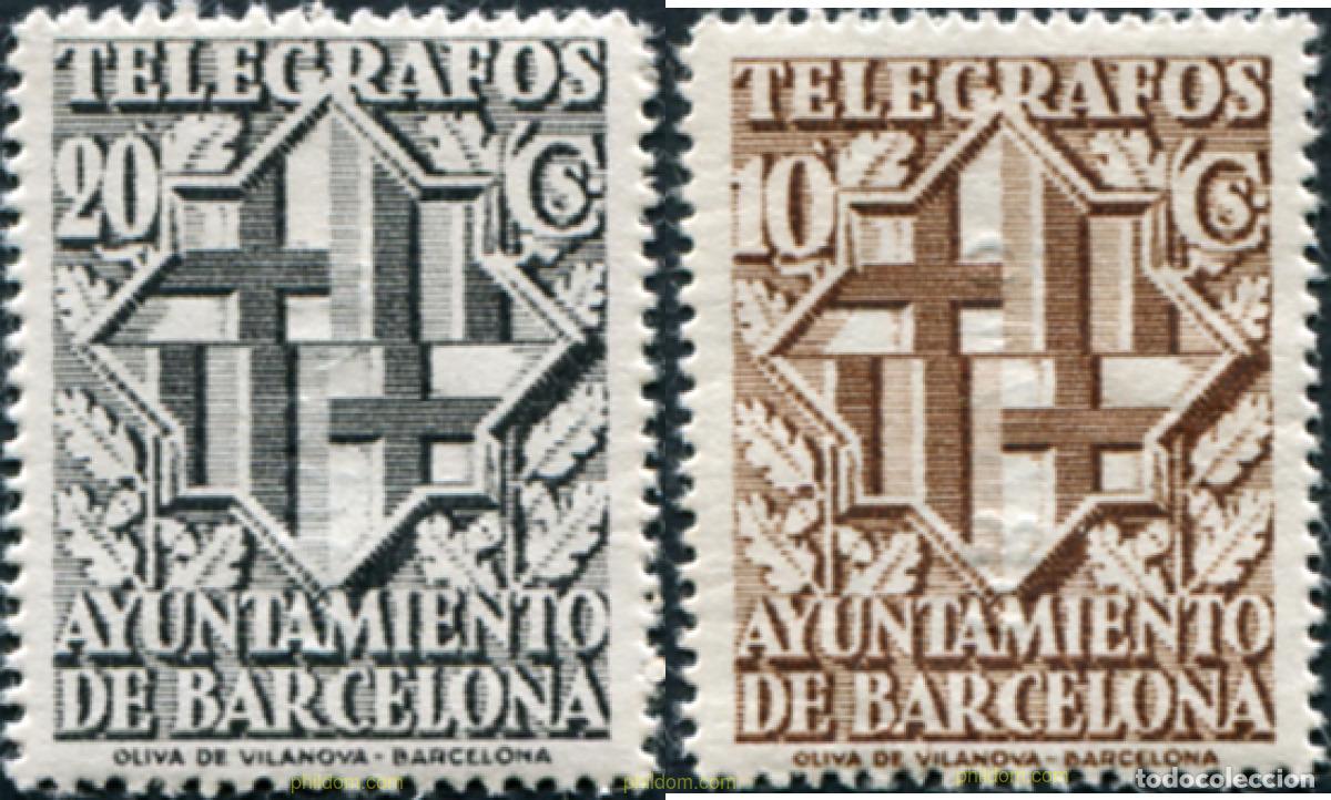 Sellos: 792606 HINGED ESPA&Ntilde;A. Barcelona 1941 ESCUDO DE LA CIUDAD DE BARCELONA
