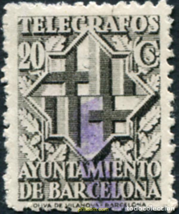 Sellos: 792605 USED ESPA&Ntilde;A. Barcelona 1941 ESCUDO DE LA CIUDAD DE BARCELONA