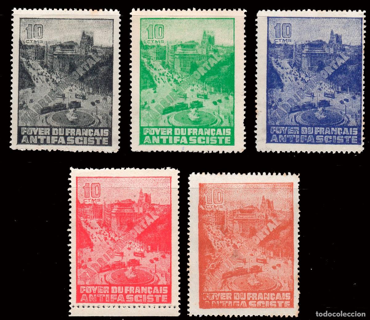Sellos: Espa&ntilde;a - Guerra Civil - Vi&ntilde;etas Pol&iacute;ticas - Allepuz * 3164/68 - Procedentes de HB