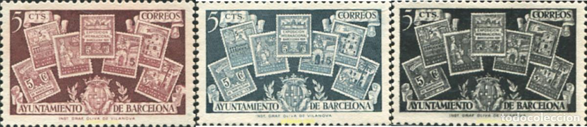 Sellos: 792687 HINGED ESPA&Ntilde;A. Barcelona 1945 COMMEMORACION DEL CESE DEL RECARGO