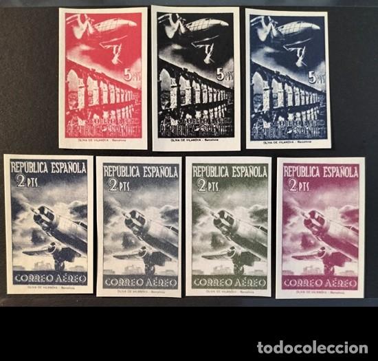Sellos: Edifil NE39-45 MNH Espa&ntilde;a 1939 sin fijasellos NE Aviones y Paisajes