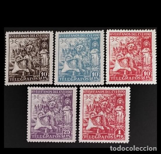 Sellos: Edifil 16-20 MNH Espa&ntilde;a 1938 Huerfanos Telegrafos serie completa Ni&ntilde;os y Santiago Apostol