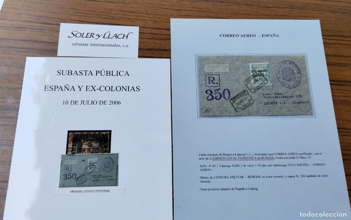 Sellos: BURGOS GUERRA CIVIL PIEZA DE COLECCIONISMO ALTISIMO VALOR POR SU RAREZA , VER DESCRIPCION
