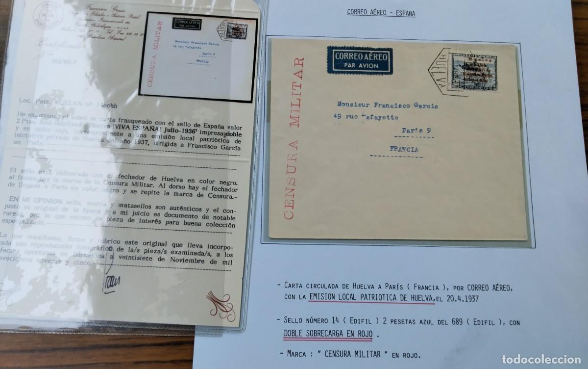 Sellos: HUELVA GUERRA CIVIL PIEZA DE COLECCIONISMO ALTISIMO VALOR POR SU RAREZA CON CERTIFICADO AUTENTICIDAD