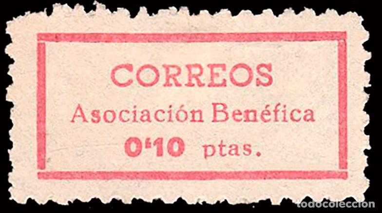 Sellos: Espa&ntilde;a - Guerra Civil - Vi&ntilde;etas Pol&iacute;ticas - S/Cat * - &rdquo;10 cts. Correos Asociaci&oacute;n Ben&eacute;fica&rdquo;