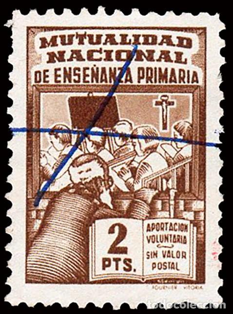 Sellos: Espa&ntilde;a - Guerra Civil - Vi&ntilde;etas Pol&iacute;ticas - S/Cat o - &rdquo;2 Ptas. Pro Mutualidad Nacional...&rdquo;