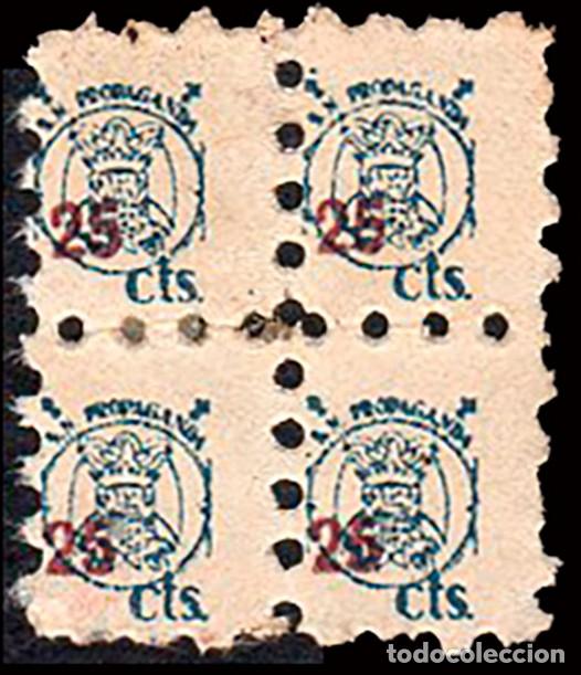 Sellos: Espa&ntilde;a - Guerra Civil - Vi&ntilde;etas Pol&iacute;ticas - S/Cat * Bl. 4 &rdquo;25 cts. SN Propaganda&rdquo;