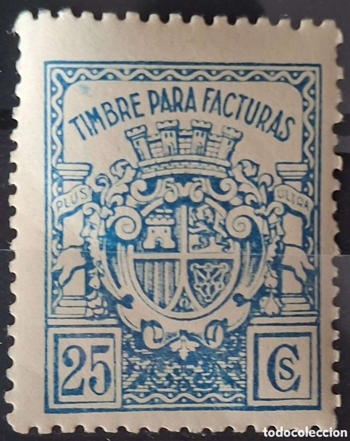 Sellos: Fiscales Timbre para Facturas 25 cts Corona mural Nuevo**