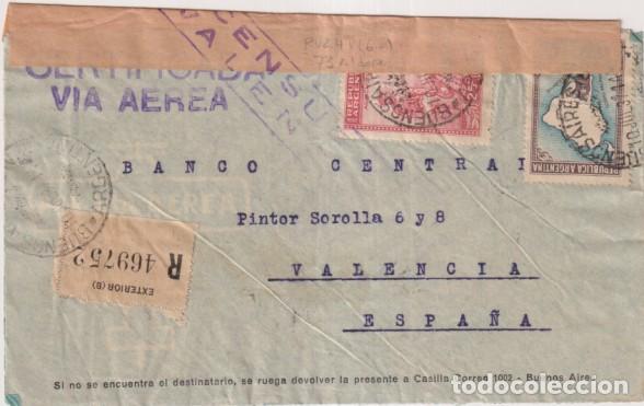 Sellos: Sobre con Membrete del Banco Espa&ntilde;ol de R&iacute;o de La Plata a Valencia. Franqueado En Buenos Aires el 10